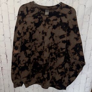 Gildan Black and Brown Tie-Dye Crew Neck Sweater